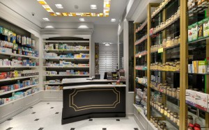 Φαρμακείο Μαραγκός-Στοά Νικολούδη ταμεία-συρταριέρα φαρμακείου-έπιπλα